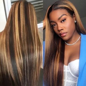 22” Ombré Honey Blonde 13x4 Lace Front Brazilian Remy Human Hair Straight Wig